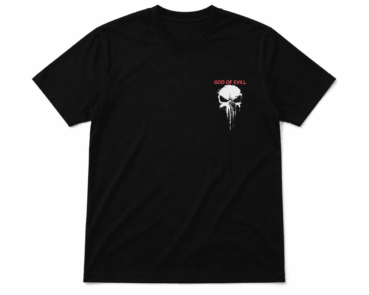 God of Evill Skull Graphic T-Shirt - Black | Unisex Regular Fit