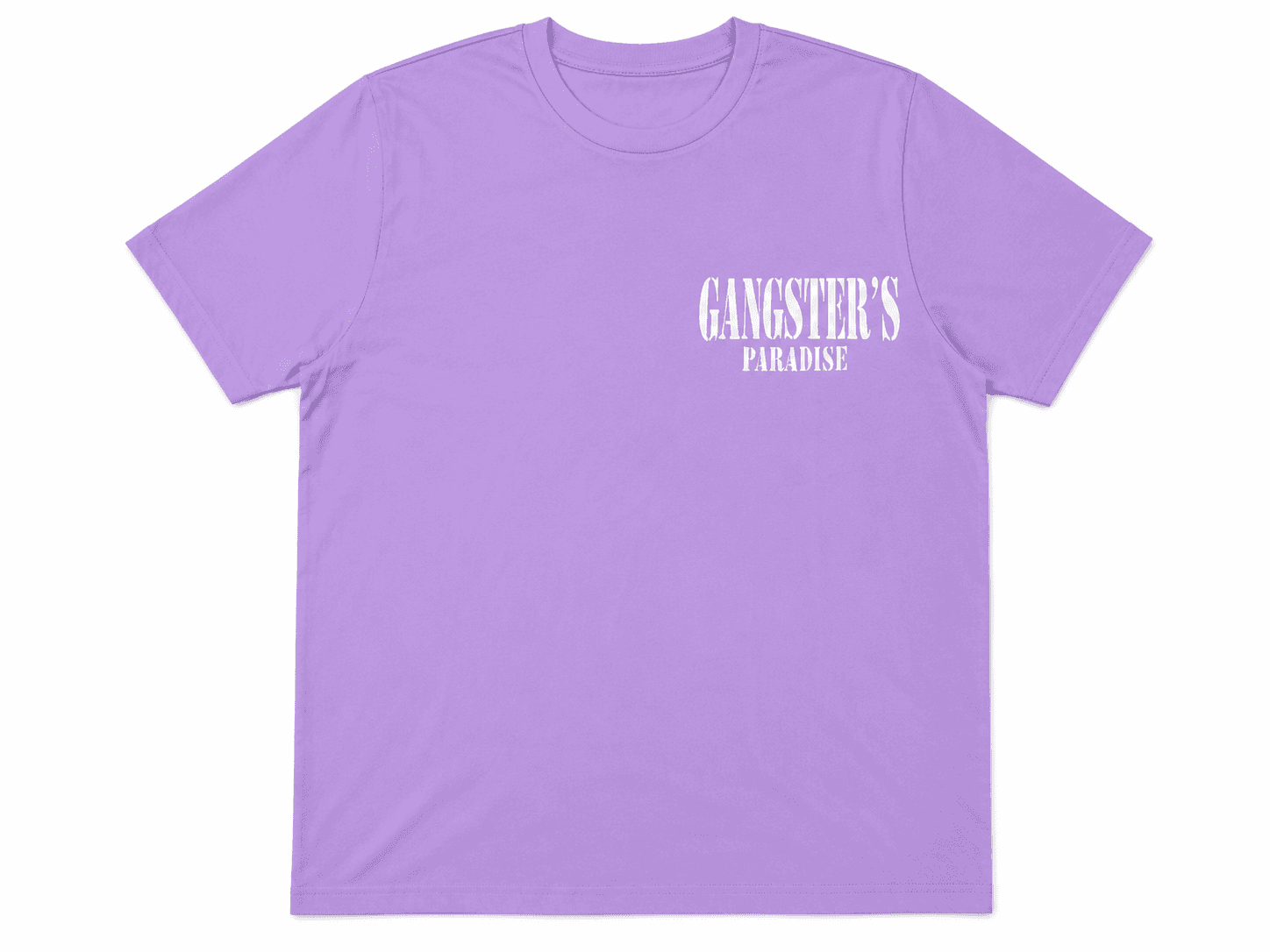 Premium Classic Gangster's Paradise Graphic T-Shirt - Lavender | Unisex Regular Fit