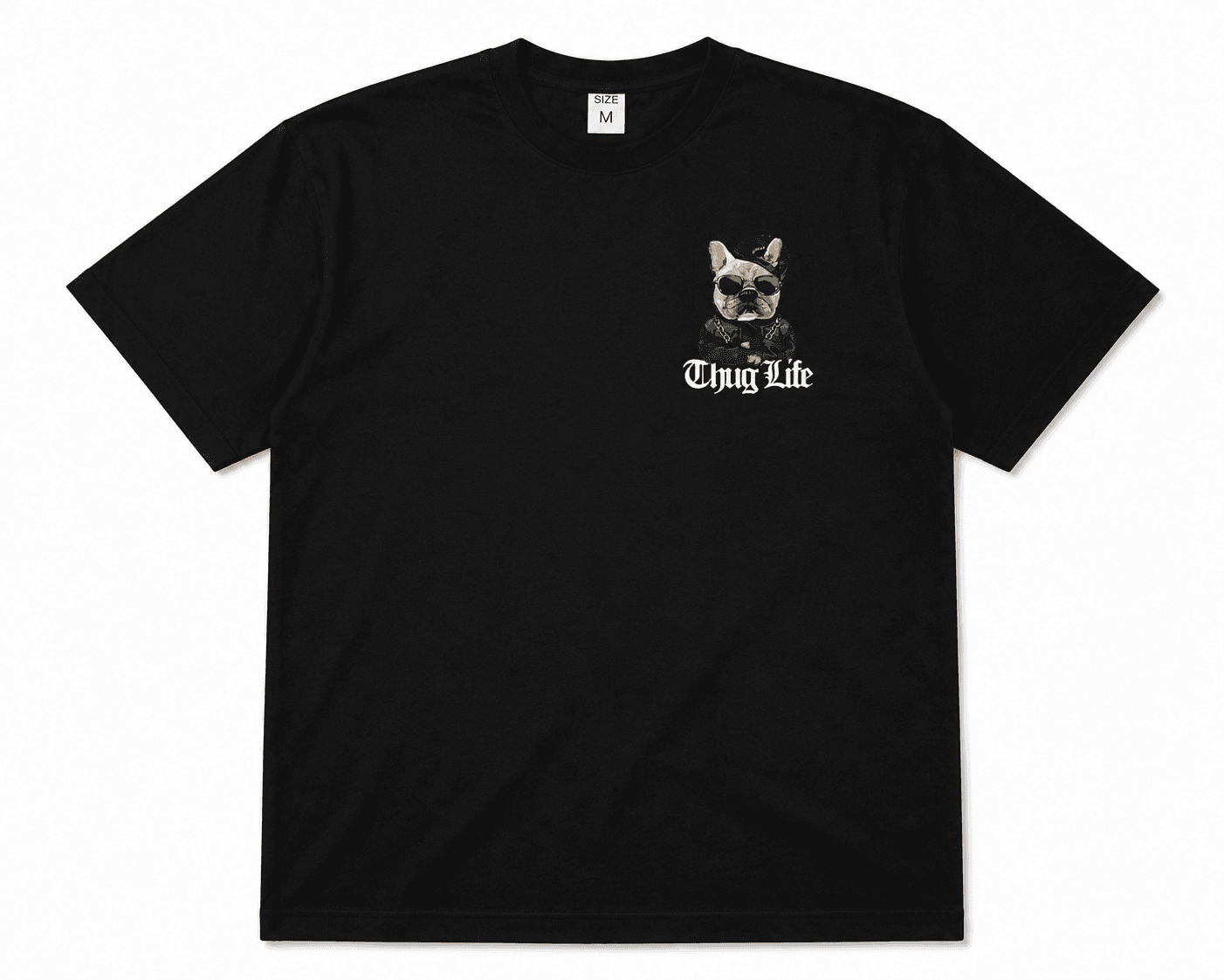 Thug Life French Bulldog Graphic T-Shirt - Black | Unisex Regular Fit