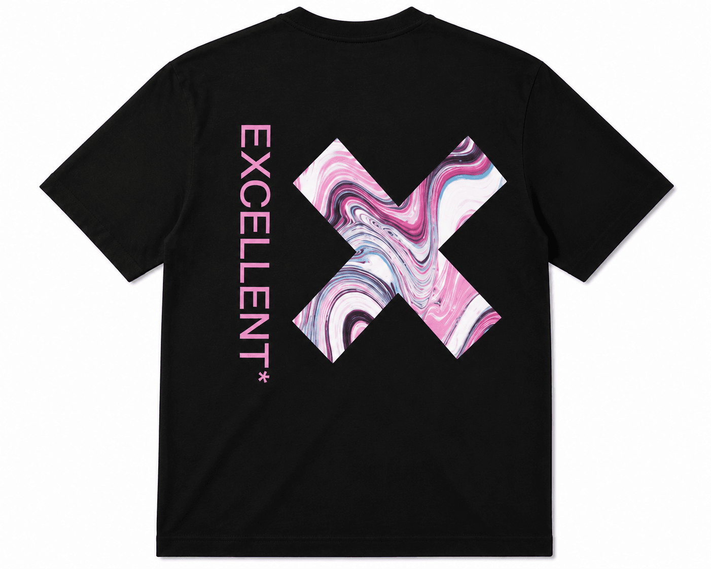 Excellent X Marble Graphic T-Shirt - Black | Unisex Regular Fit — view 2