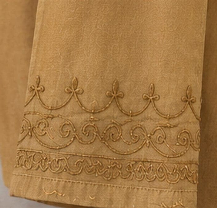 Mustard Embroidered Kurta & Pant Set — view 6